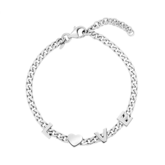 Love Curb Bracelet - Sterling Silver