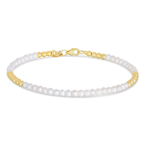 2MM Pearl Beaded Bracelet - 14K Yellow Gold