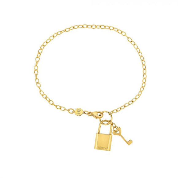 Lock and Key Forever Bracelet - 14K Yellow Gold