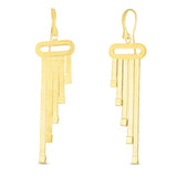 Multi-Strand Herringbone Drop Earrings - 14K Yellow Gold