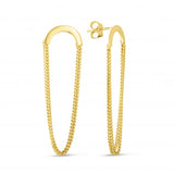 Curb Chain Drop Earrings - 14K Yellow Gold