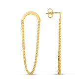 Curb Chain Drop Earrings - 14K Yellow Gold