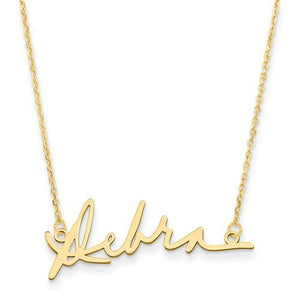 Signature Nameplate on 16" or 18" Chain - 14K Yellow Gold
