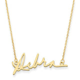 Signature Nameplate on 16" or 18" Chain - 14K Yellow Gold