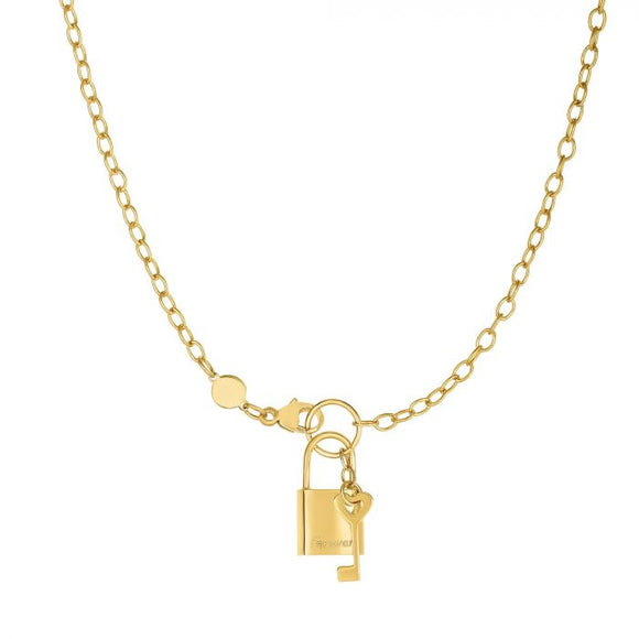 Lock & Key Forever Necklace - 14K Yellow Gold