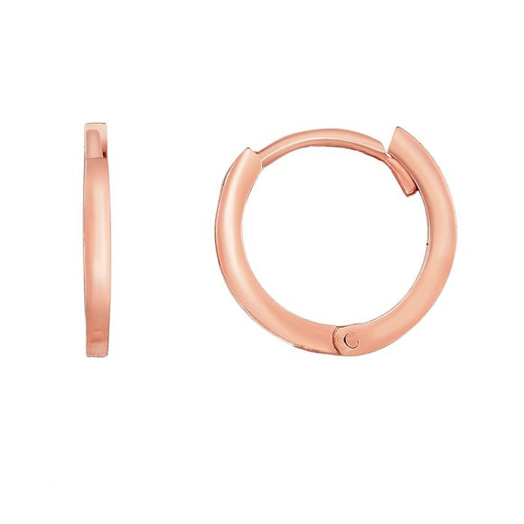 Skinny Huggie Earrings - 14K Rose Gold