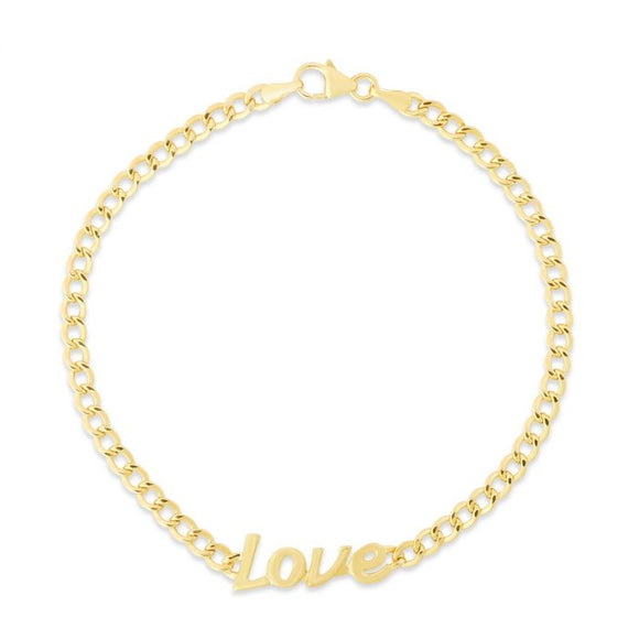 Love Curb Bracelet - 14K Yellow Gold