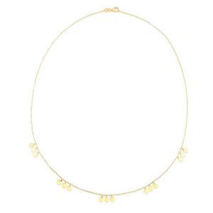 Circle Dangle Necklace - 14K Yellow Gold