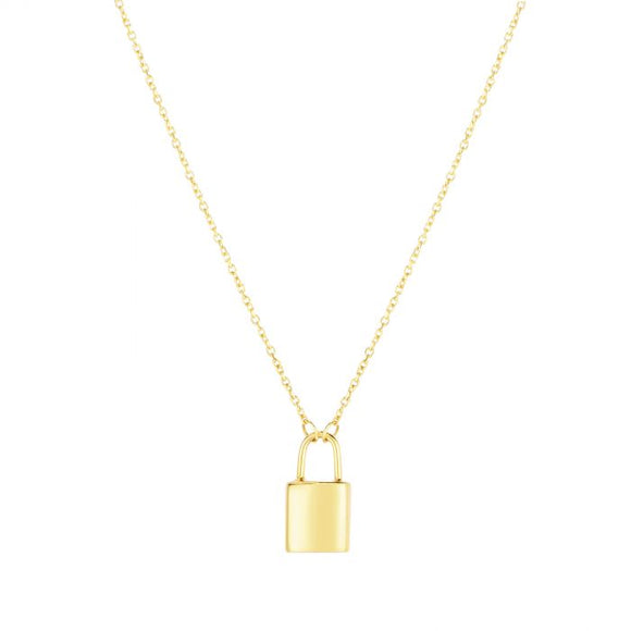 Lock Necklace - 14K Yellow Gold