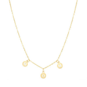 MOM Dangle Necklace - 14K Yellow Gold
