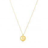 Zodiac Medallion Necklace with Diamond - 14K Yellow Gold