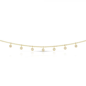 Diamond Drops Necklace - 14K Yellow Gold