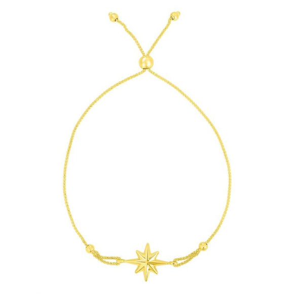 North Star Adjustable Bracelet - 14K Yellow Gold