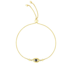 Evil Eye Adjustable Bracelet - 14K Yellow Gold