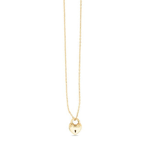 Heart Padlock Necklace - 14K Yellow Gold