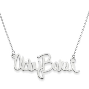 Signature Nameplate on 16" or 18" Chain - Sterling Silver