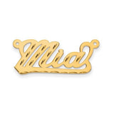 Diamond-cut Script Nameplate - 10K Yellow Gold